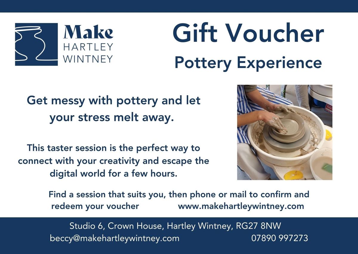 Gift Voucher Pottery Throwing Experience